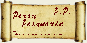 Persa Pešanović vizit kartica